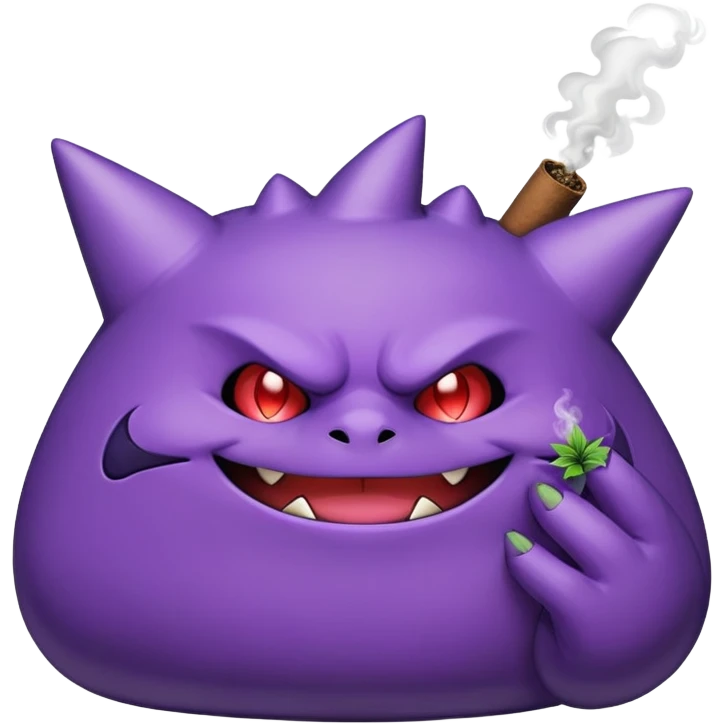 Gengar smoking weed emoji