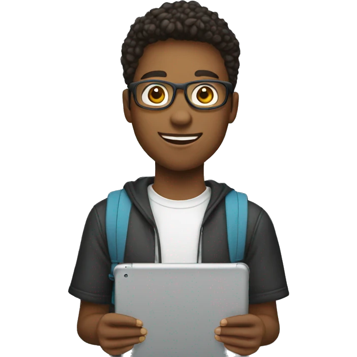 student with ipad emoji