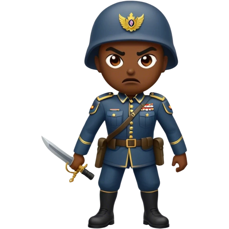 An angry soldier full height emoji