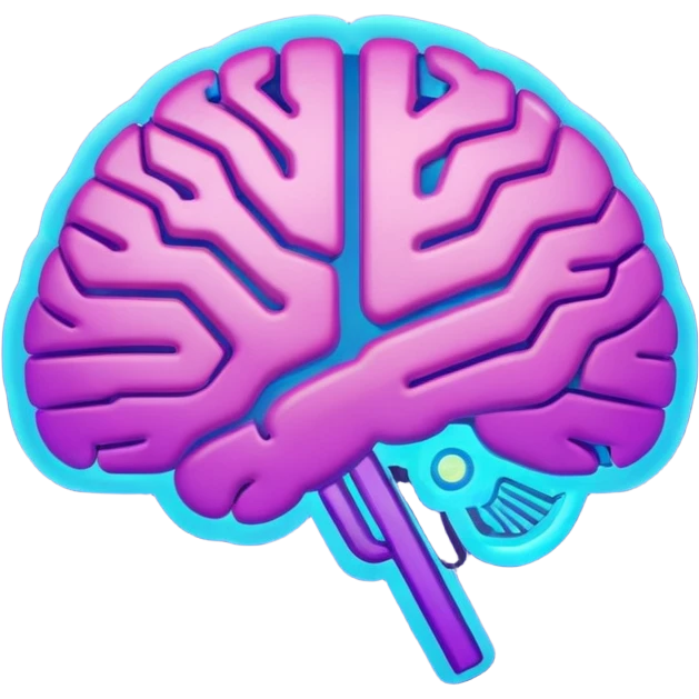 glowing brain with circuit patterns, modern and minimal AI emoji emoji