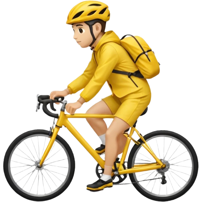 Cyclist in raincoat emoji
