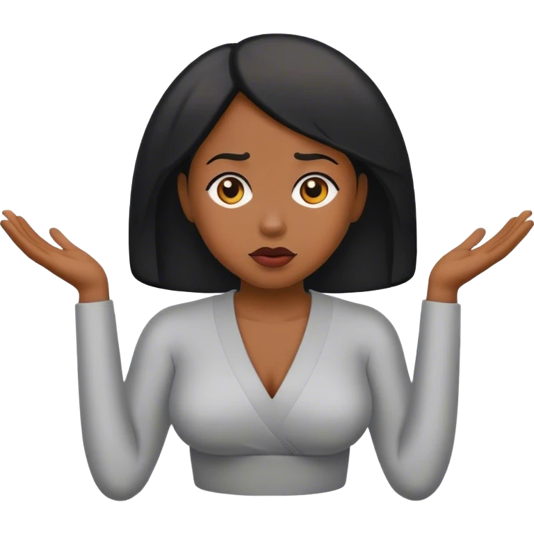 Black woman shrugging shoulders emoji