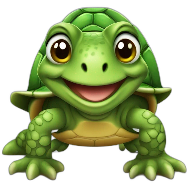 Turtle on a lizard emoji