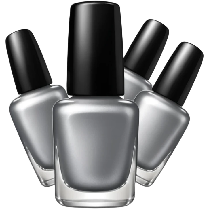 silvery nail polish black emoji