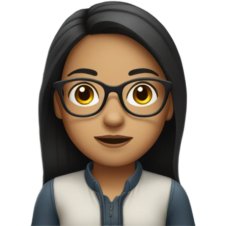 girl with dark hair and glasses emoji