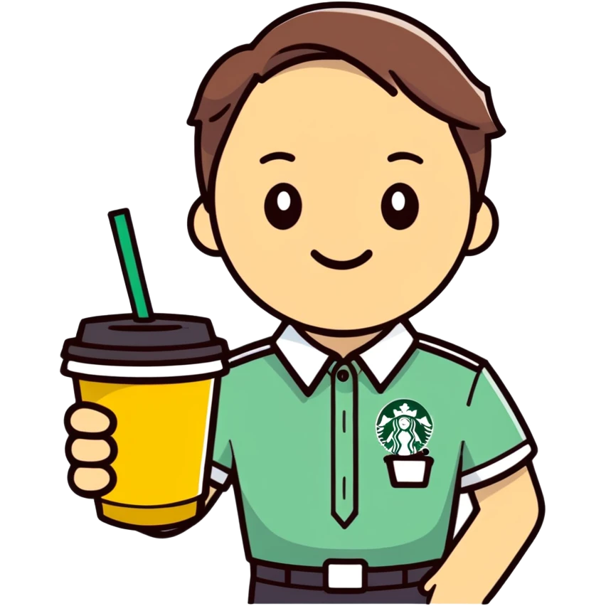 Preppy emoji with a Starbucks emoji