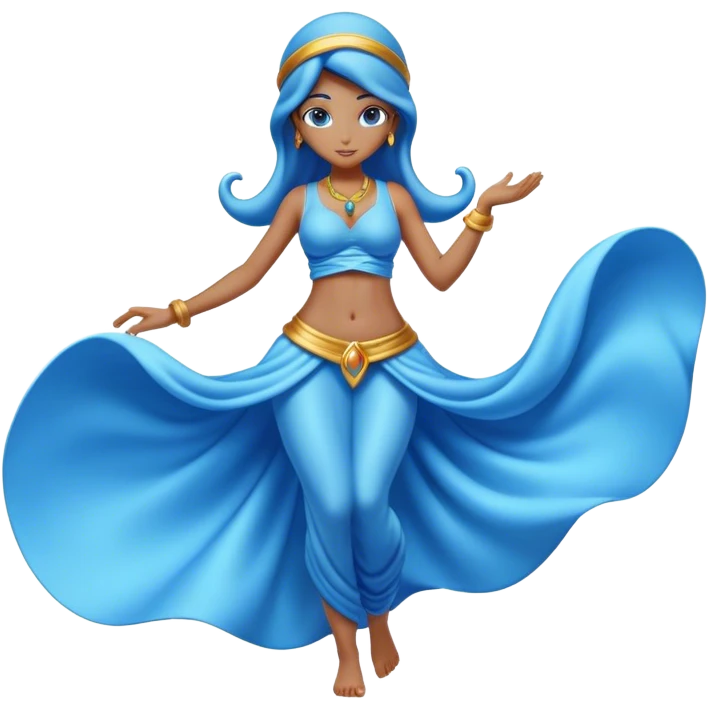 blue genie girl body emoji