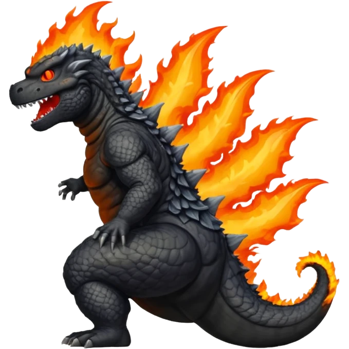 Godzilla pooping fire emoji