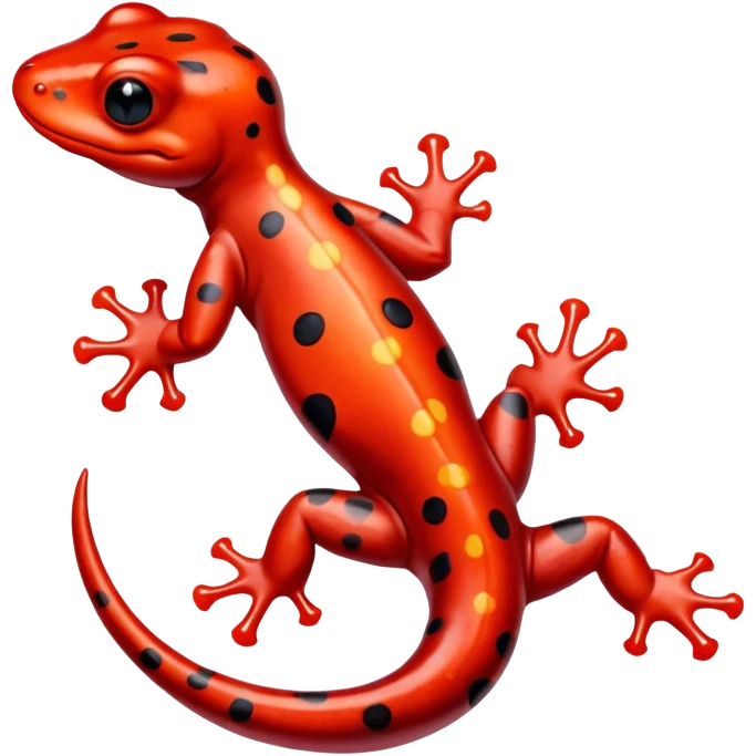 red-spotted salamander with black body and bright red spots emoji