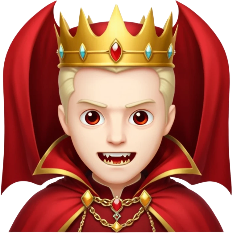 Vampire King, Pale king with red cloak and fangs, golden crown.
 emoji