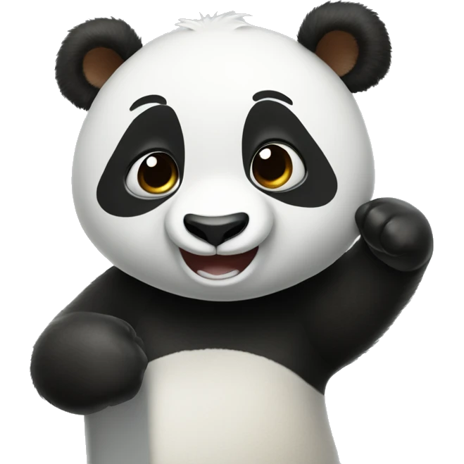Panda holding a sign that says hooray emoji