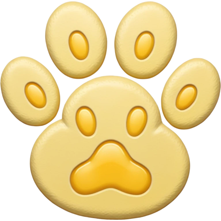 a pastel yellow pawprint emoji