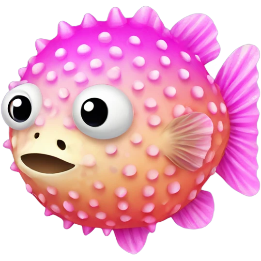 Pink ombre pufferfish with glitter  emoji