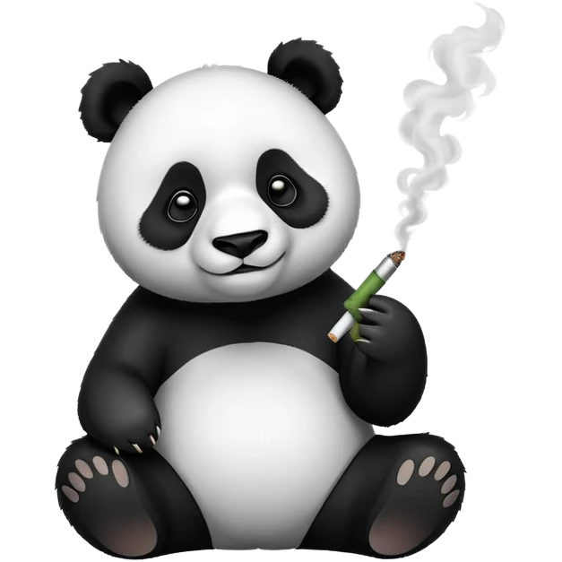 Panda smoking weed emoji