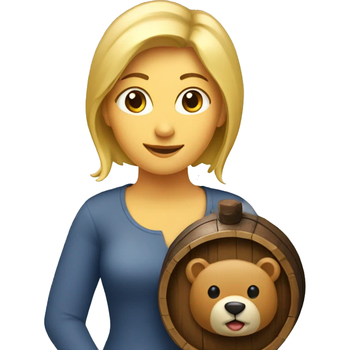 lady with bear barrel on back emoji