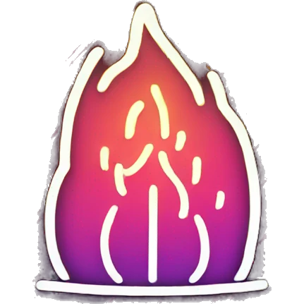 Fire outline neon emoji
