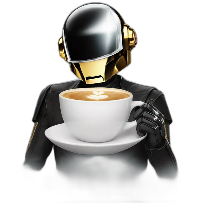 Daft punk holding cappuccino  emoji