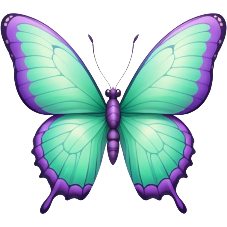 Beautiful mint green and warm lila butterfly with detailed wings emoji