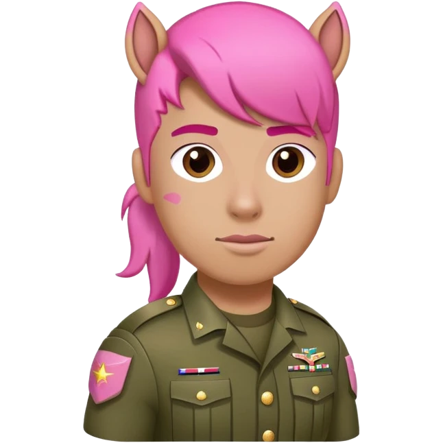 Army guy as pink pony emoji