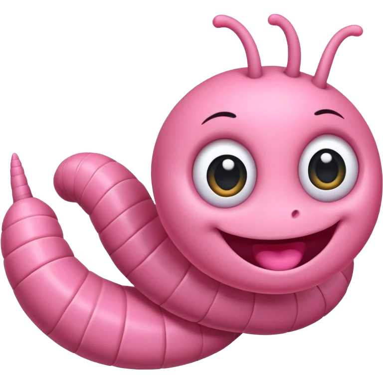 cute worm with big eyes emoji