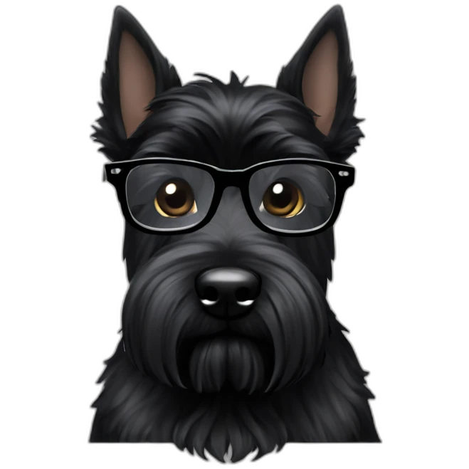 black Scottish terrier with glasses black emoji