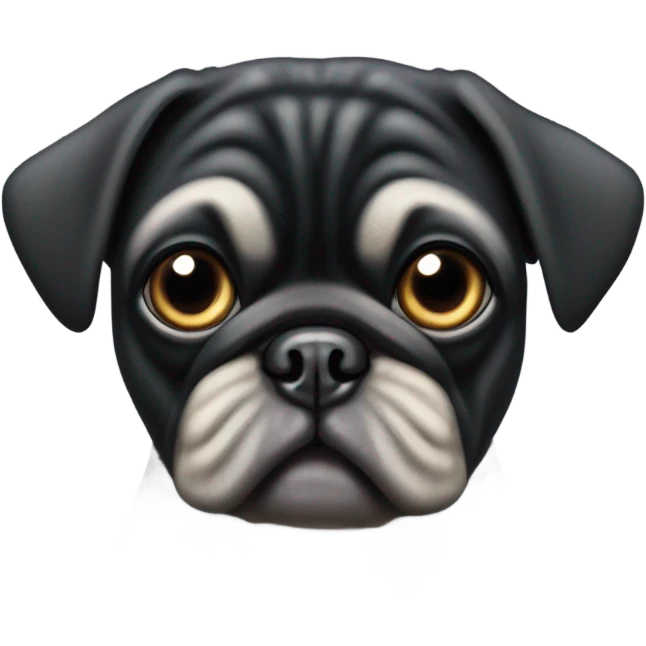 Black pug dog  emoji