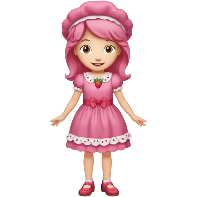 modern day cartoon character strawberry shortcake full body emoji