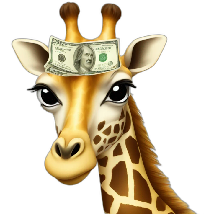 Giraffe with money emoji