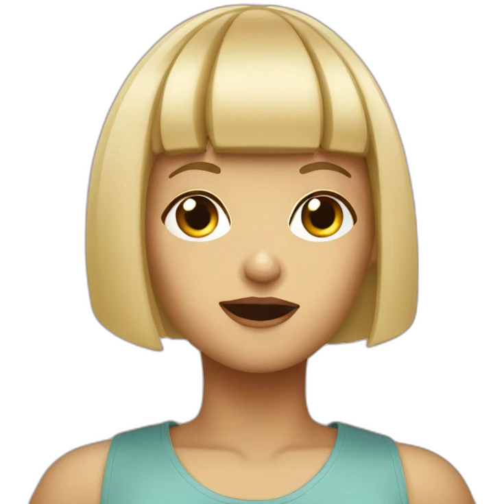 astonished blonde woman with a bowl cut emoji