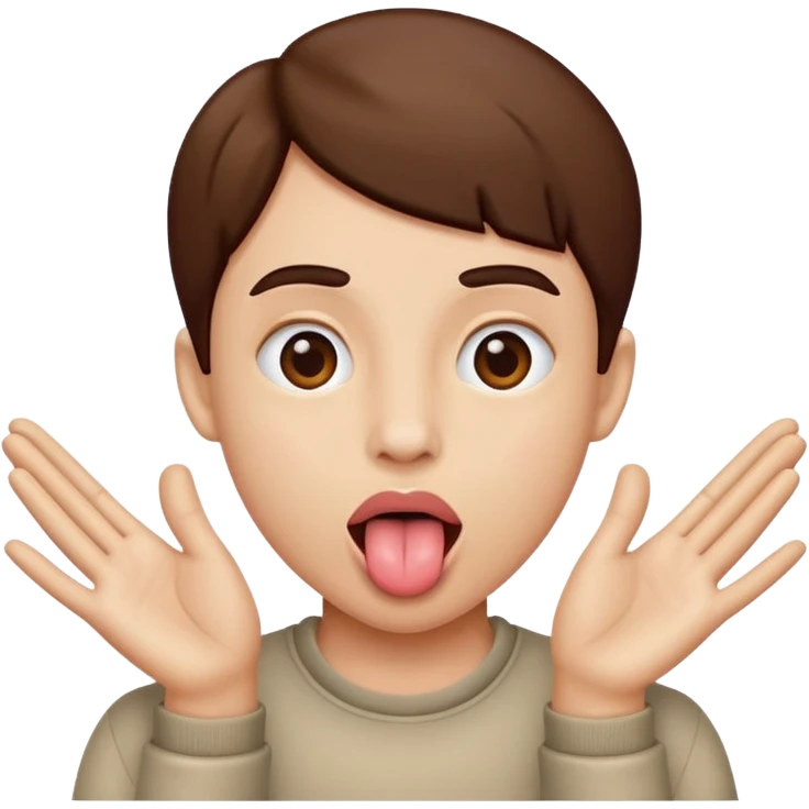 tongue out with hands out to the side emoji