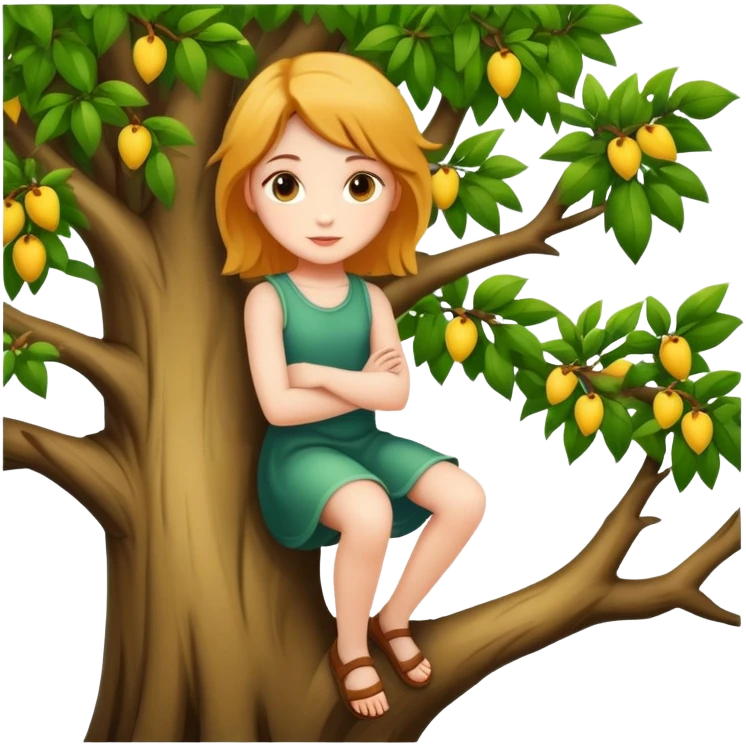 a girl on a tree emoji