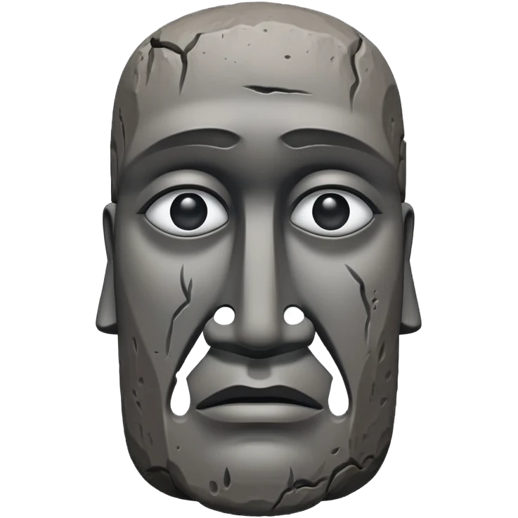 the easter island stone guy with a tear in its eye emoji