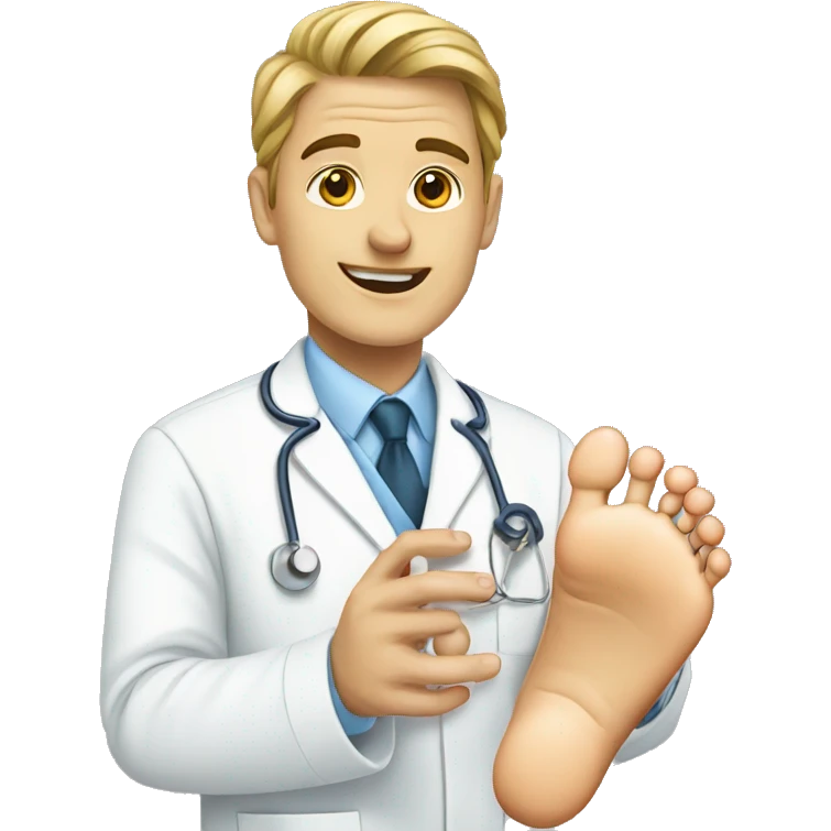 Foot doctor touching feet emoji
