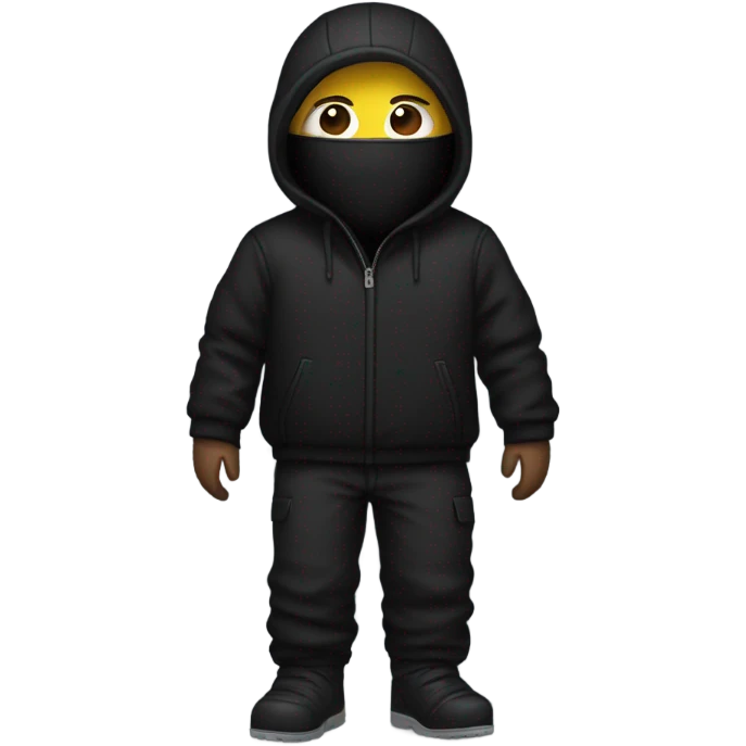 Guy wearing all black and a ski mask  emoji