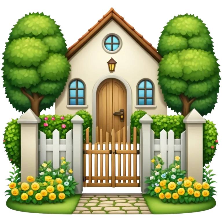 house garden gate fence door emoji