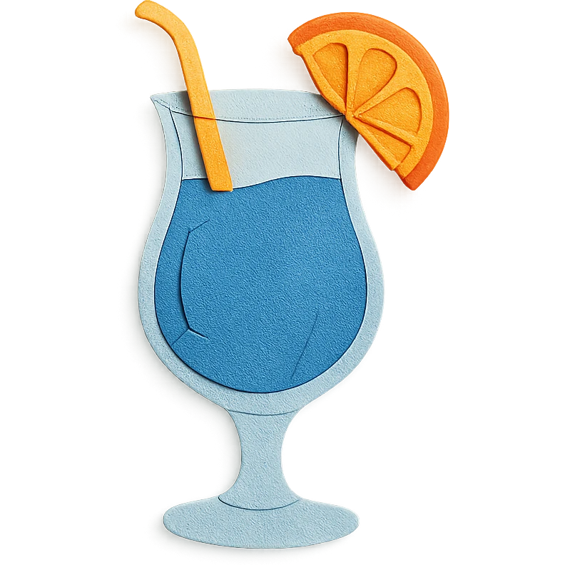blue curaçao tropical cocktail in a hurricane glass emoji