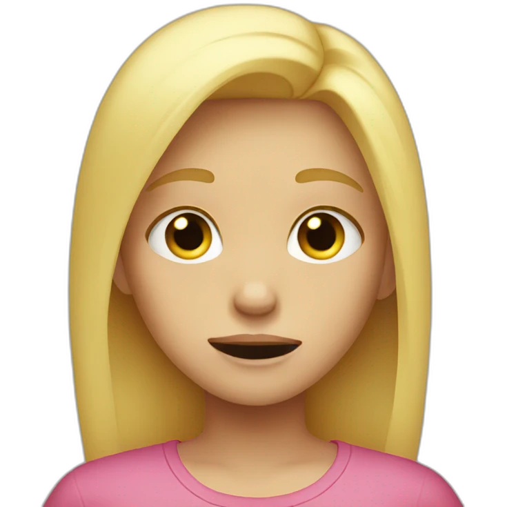Blond girl crying emoji