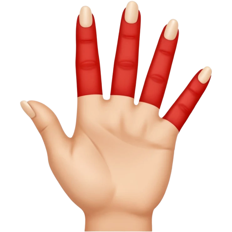 Create a emoji of hand with index finger middle finger and ring finger showing and keep the thumb and little finger closed emoji