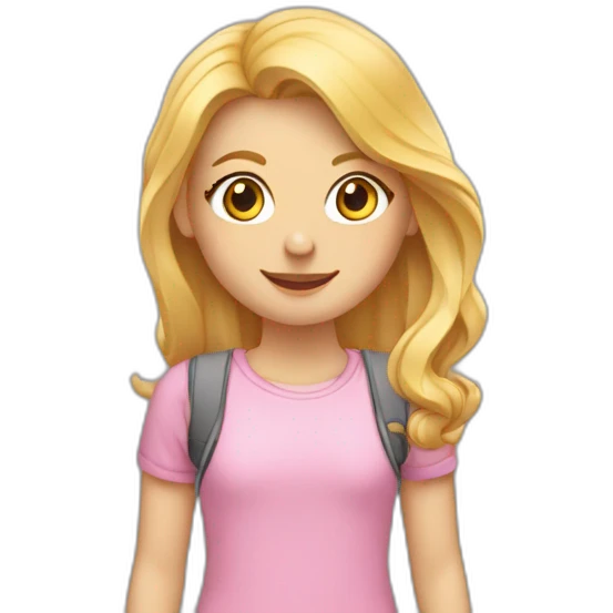 Meisje met blond haar en vlecht met Wandelschoenen emoji