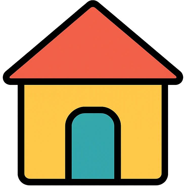 Simple house with a roof and door emoji