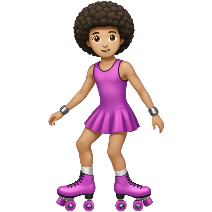 man afro hair disco dress and roller skate emoji