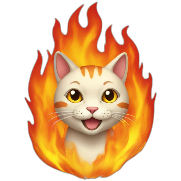 Fire cat emoji