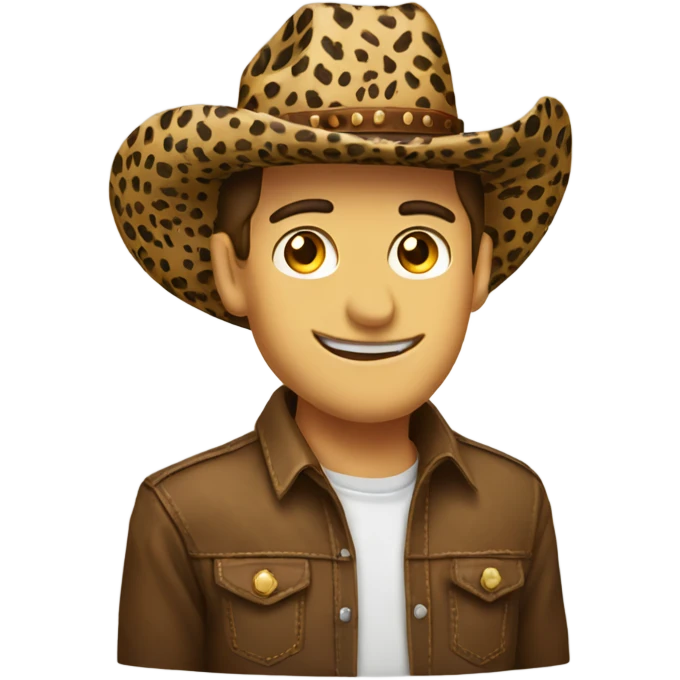 Singular leopard print cowboy hat emoji