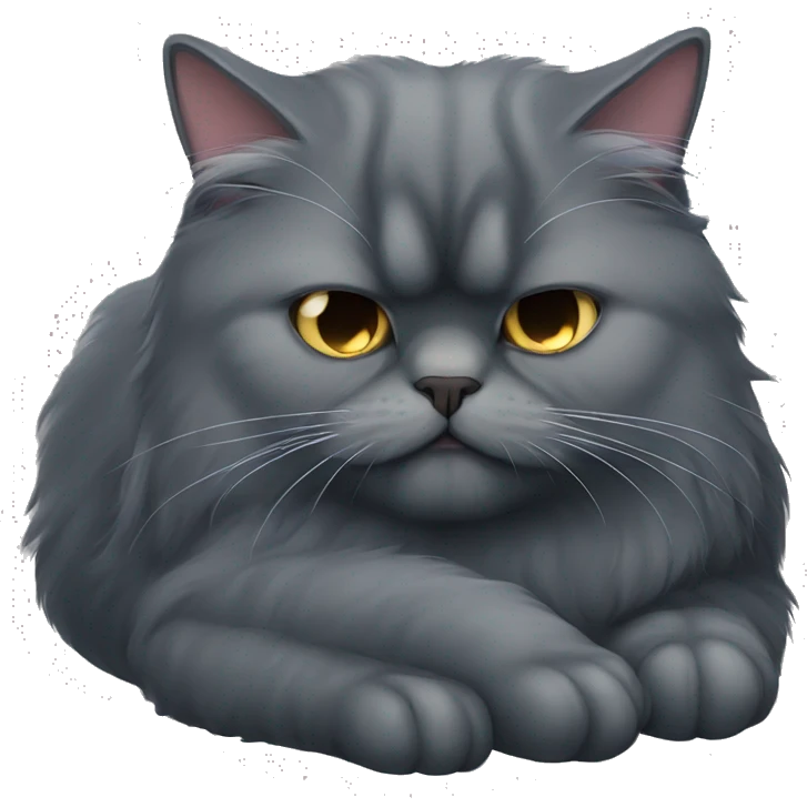 Dark grey persian cat sleeping  emoji