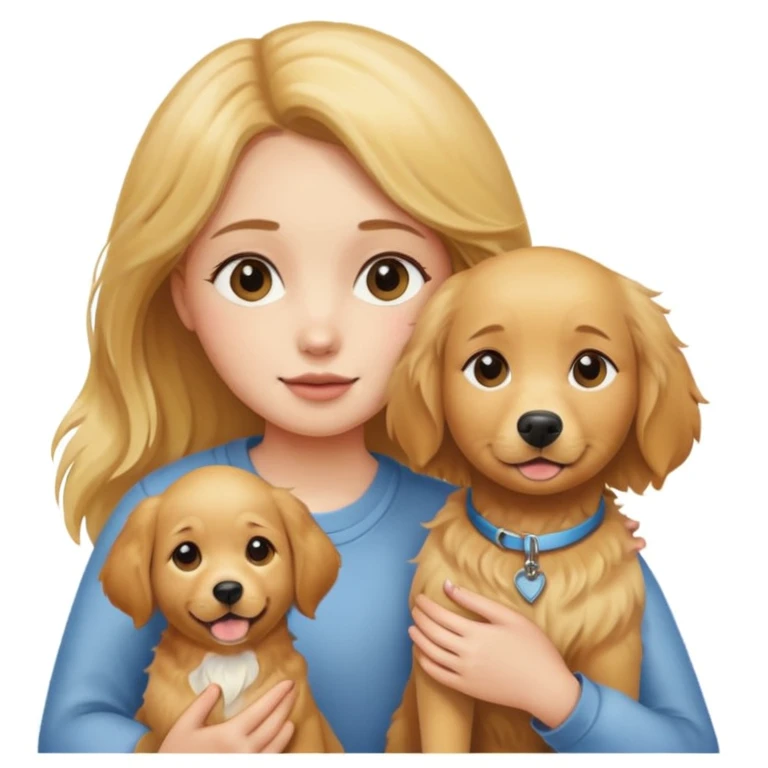 girl and her pet dog emoji