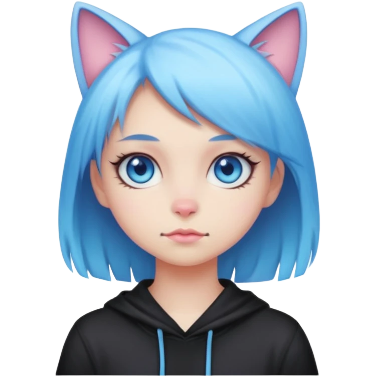 Gorgeous Cute Edgy Kawaii Pastel Gradient Beautiful Anime Emo CatLady blueyes emoji