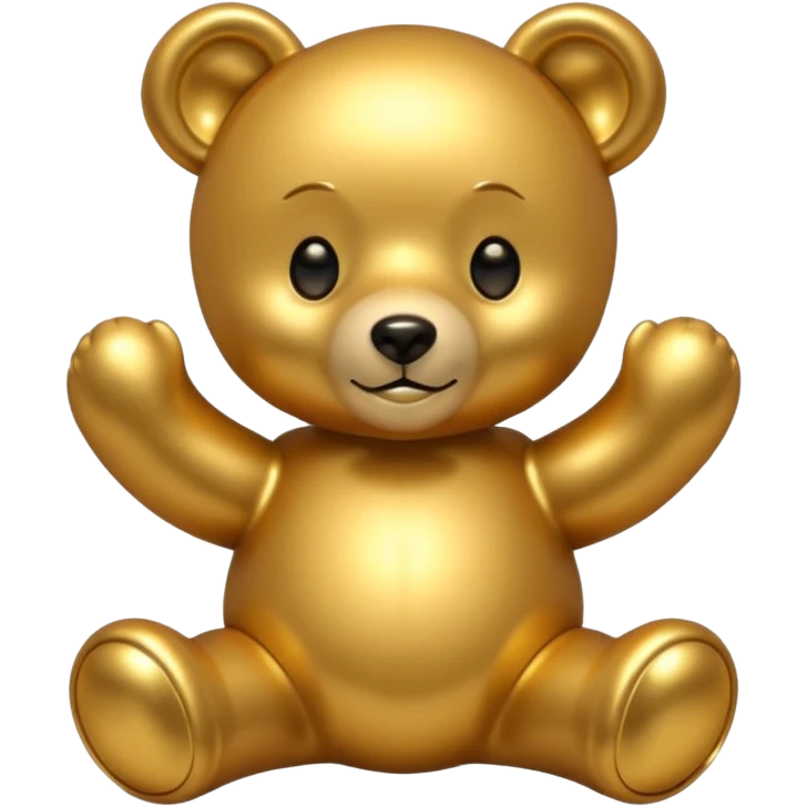 gold metal glow tedy bear emoji