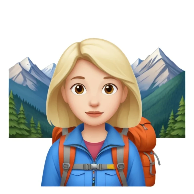 girl back packing mountains background  emoji