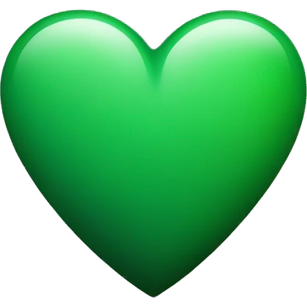 A green heart that says brat in black words emoji