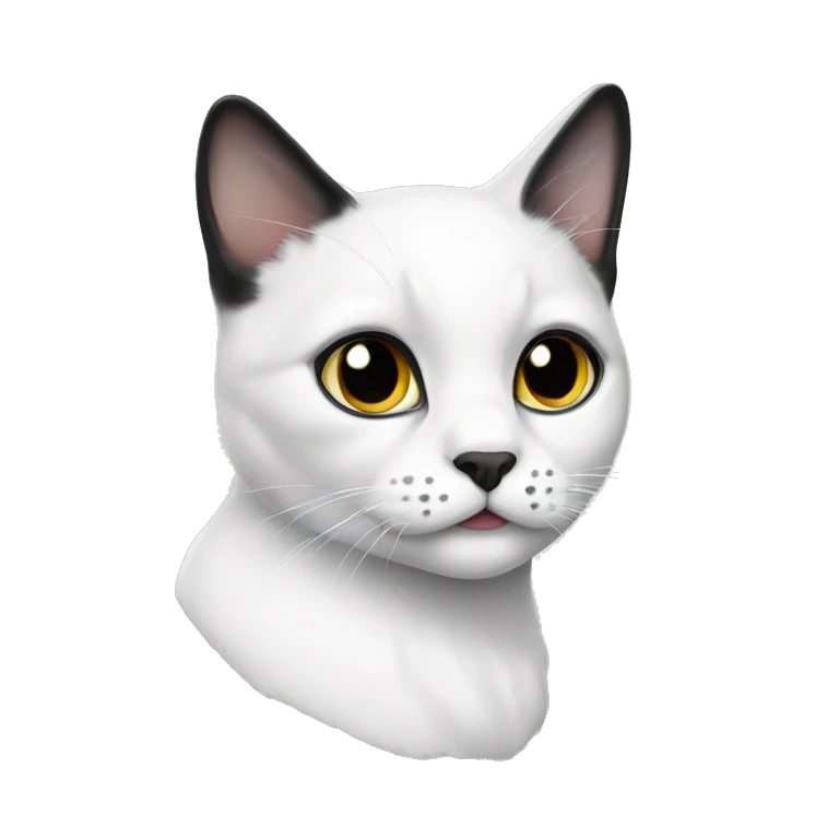 White cat with black spots  emoji